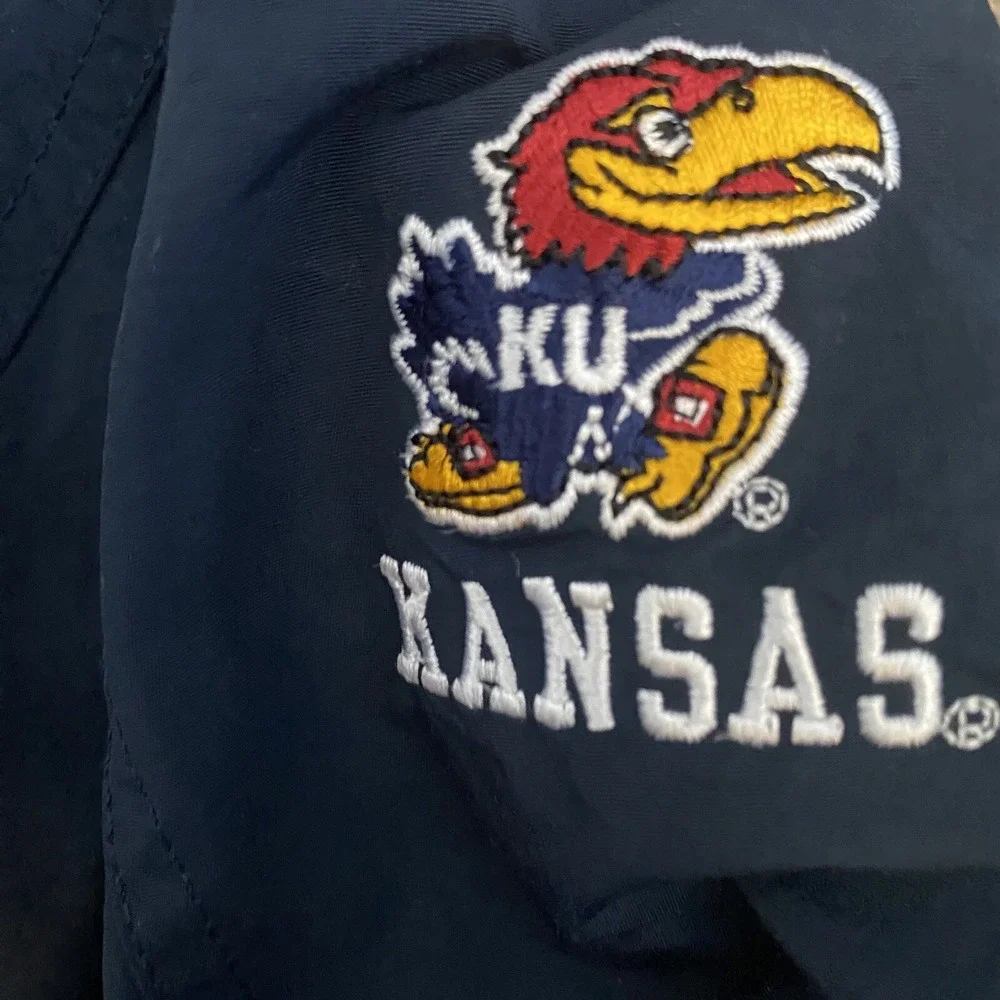 Kansas Jayhawks Gear For Sports Windbreaker Youth Large Blue  Pullover Vintage